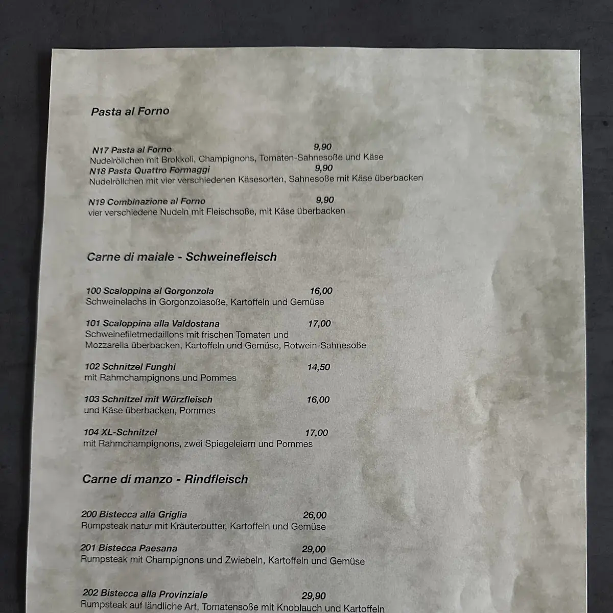 Speisekarte photo 1