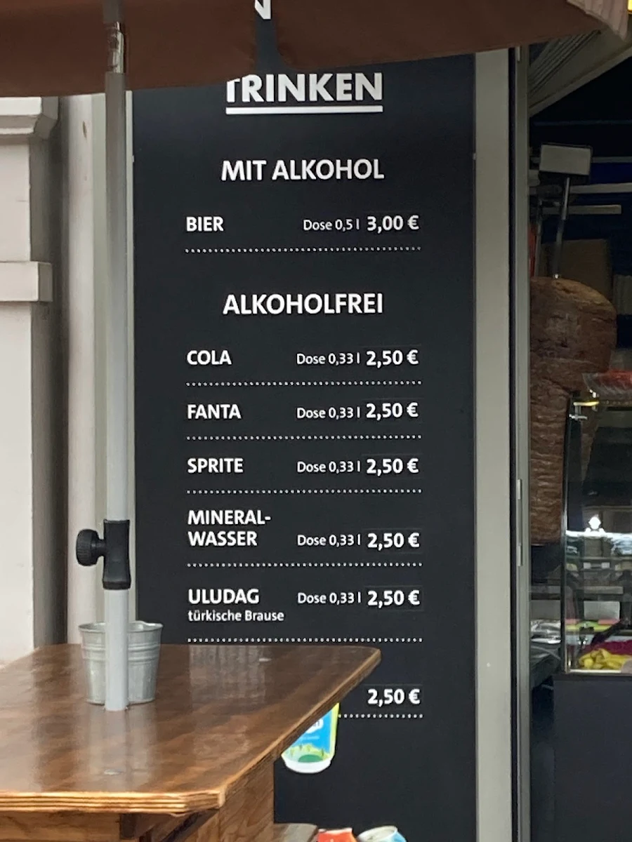 Speisekarte, Döner No 1