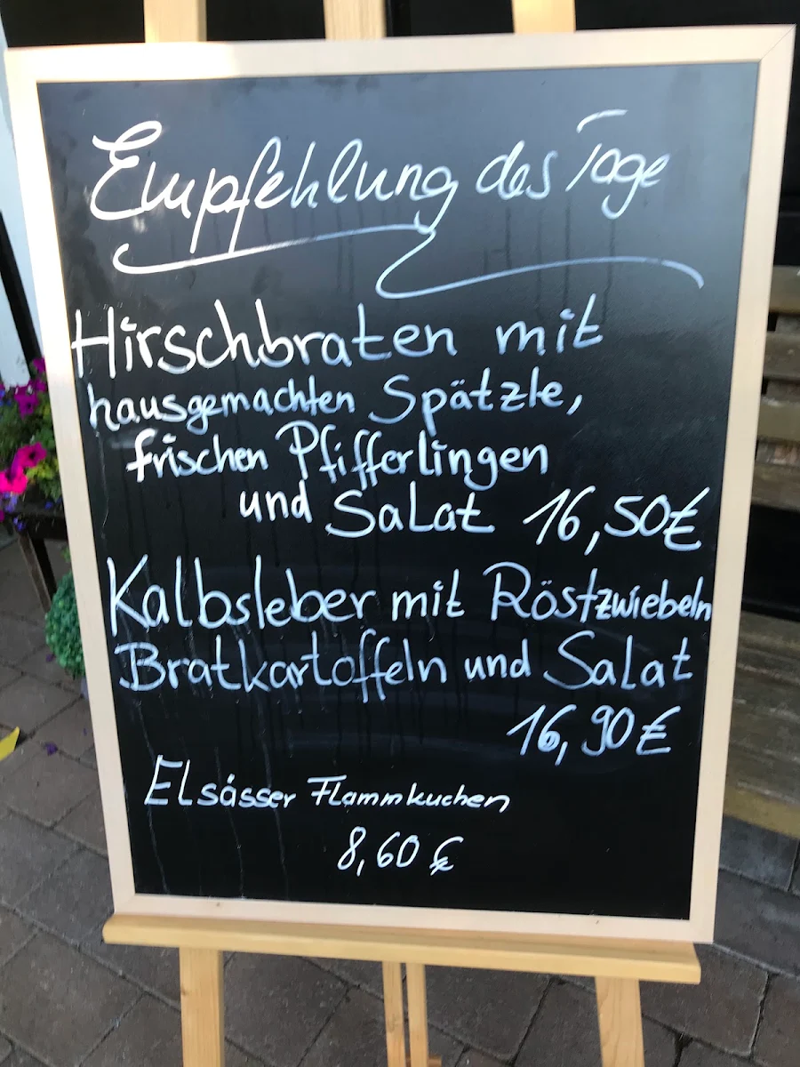 Speisekarte, Waldgaststätte Schreiner Restaurant