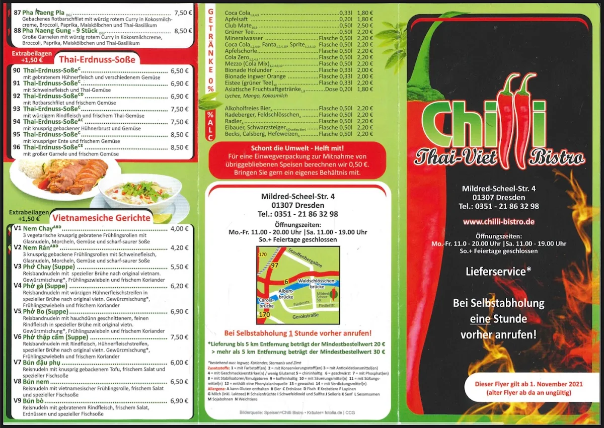Speisekarte, Chilli