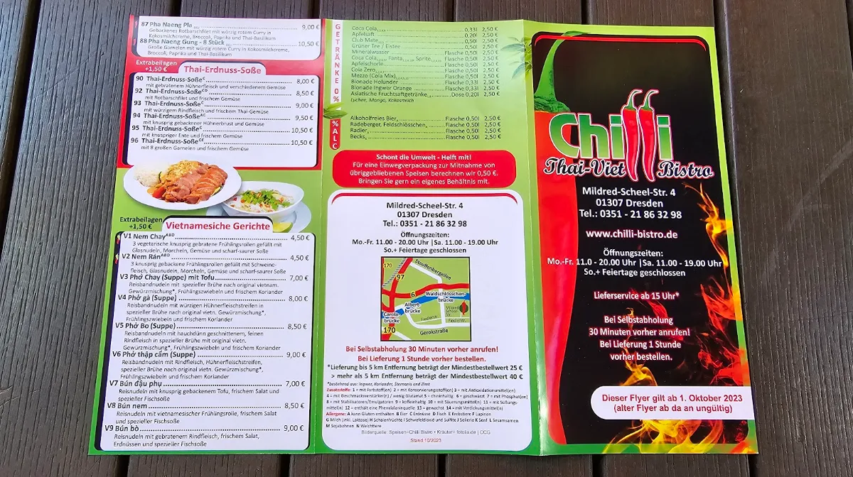 Speisekarte, Chilli