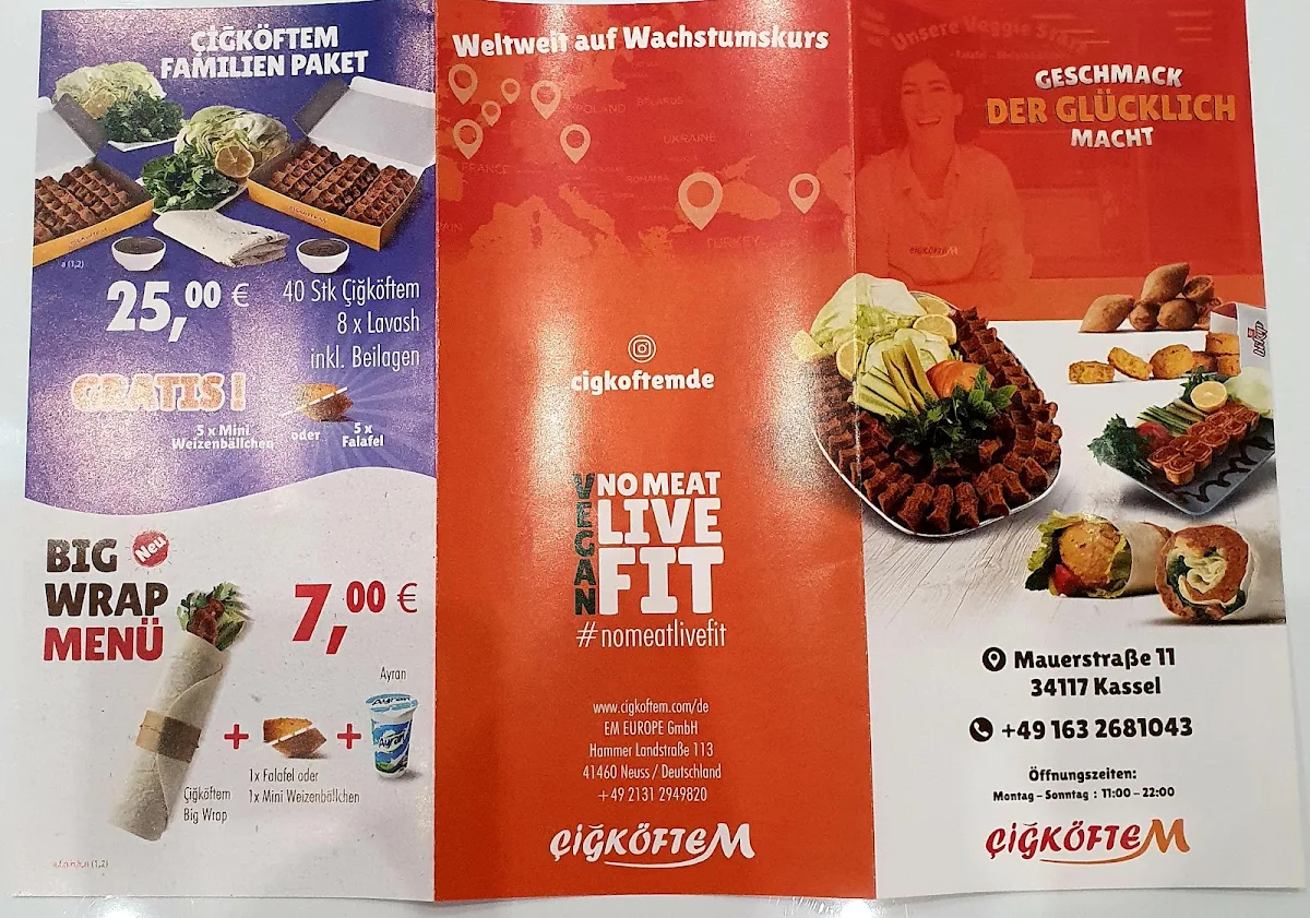 Speisekarte, Cigköftem kassel