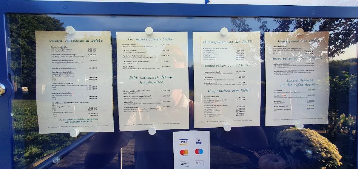Speisekarte, Restaurant Am Stockbrunnen, Großbottwar