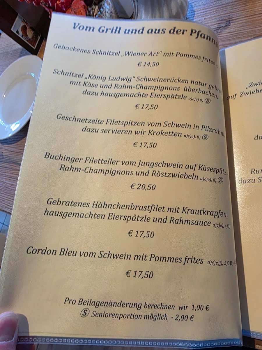 Speisekarte, Alpstuben Buching e.K., Inh. Robert Kerner