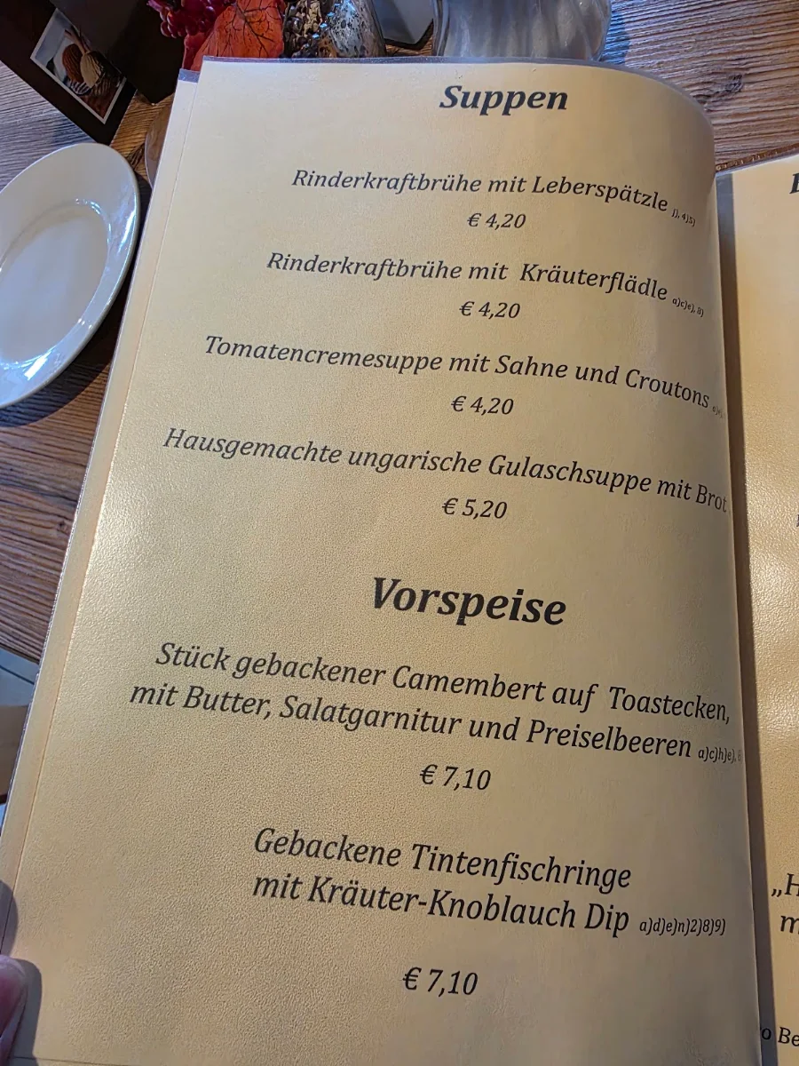 Speisekarte, Alpstuben Buching e.K., Inh. Robert Kerner