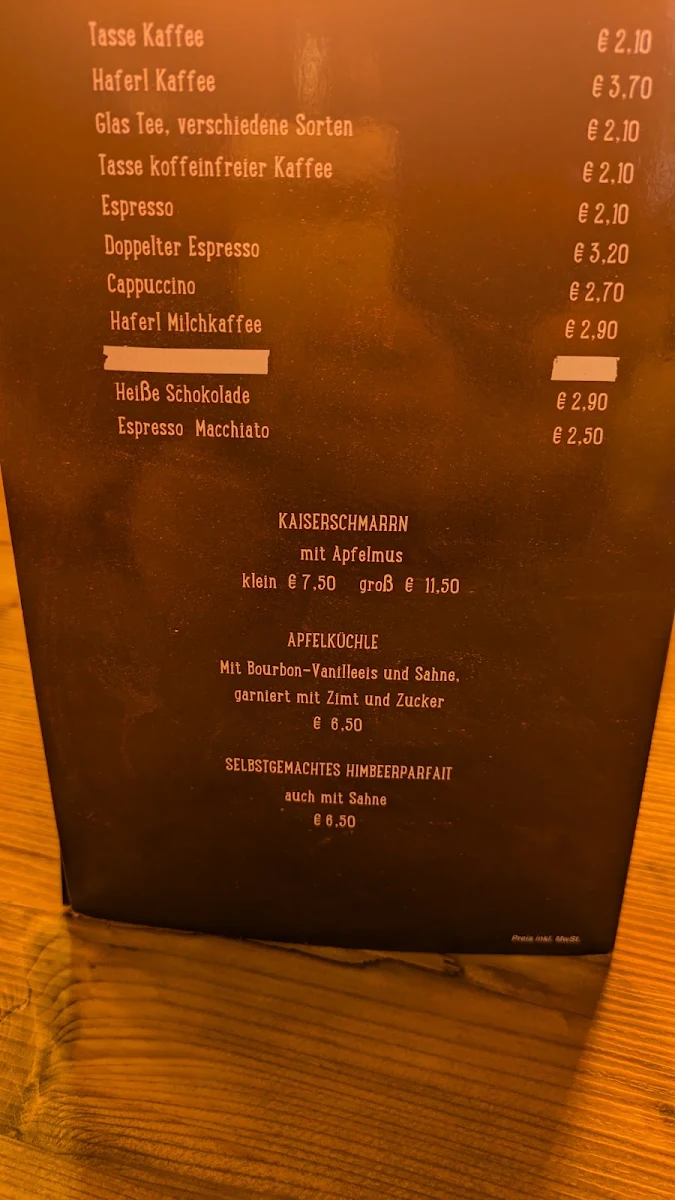 Speisekarte, Alpstuben Buching e.K., Inh. Robert Kerner