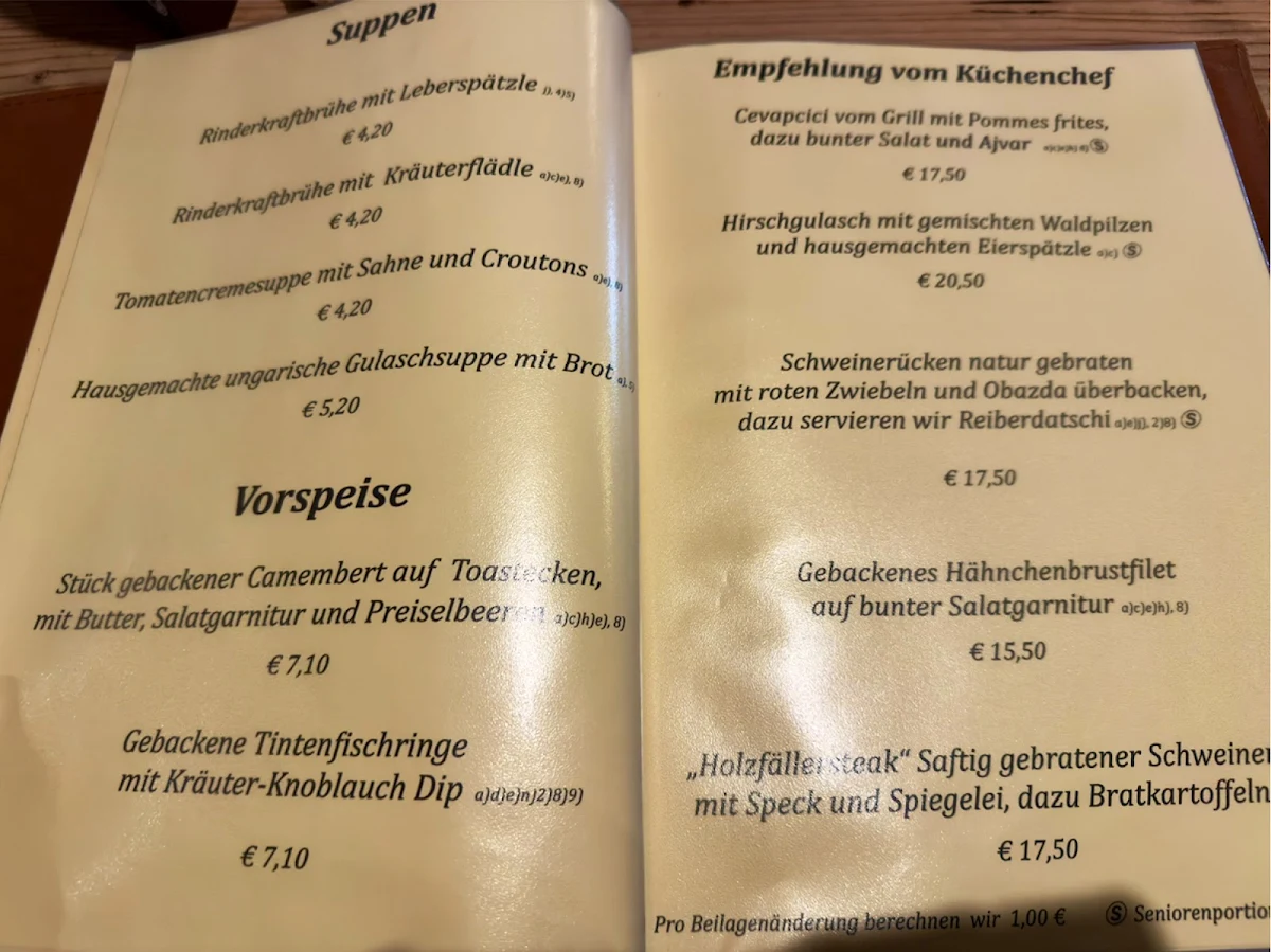Speisekarte, Alpstuben Buching e.K., Inh. Robert Kerner