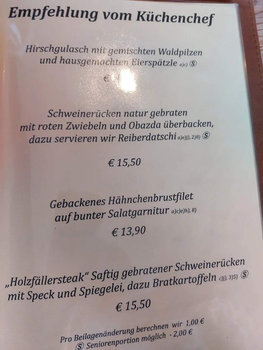 Speisekarte, Alpstuben Buching e.K., Inh. Robert Kerner