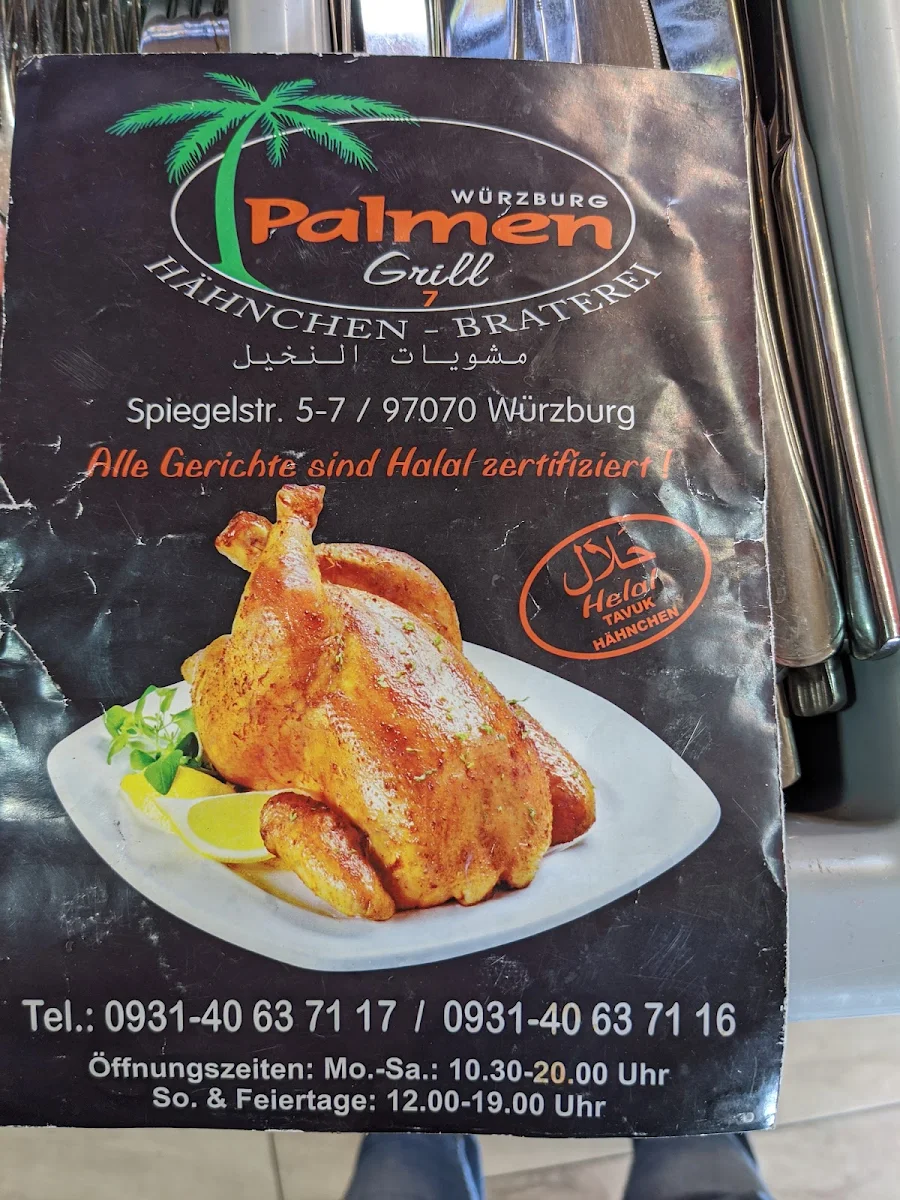 Speisekarte, Palmen Grill