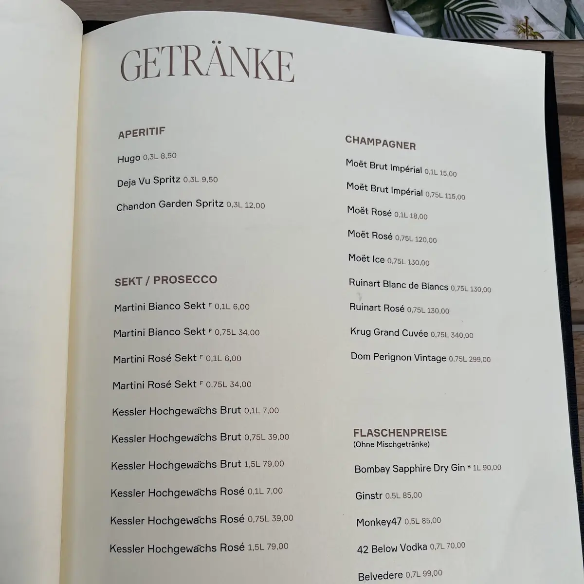 Speisekarte, MALO