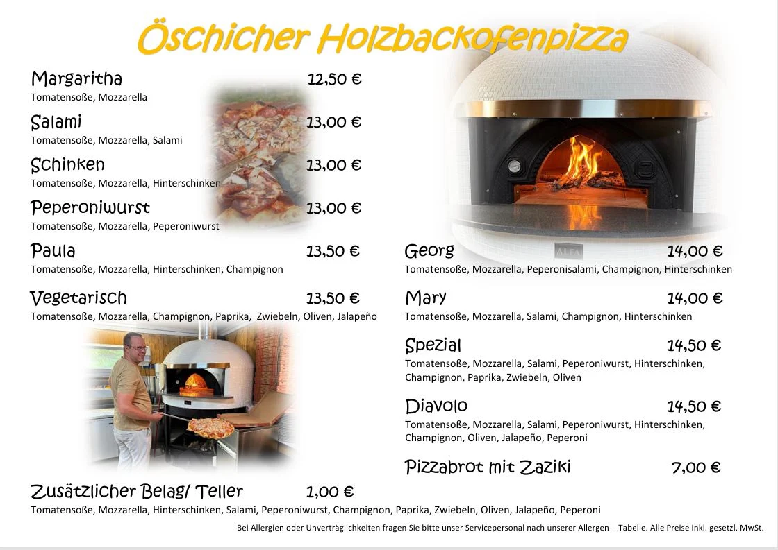 Speisekarte, Brauerei Aschach