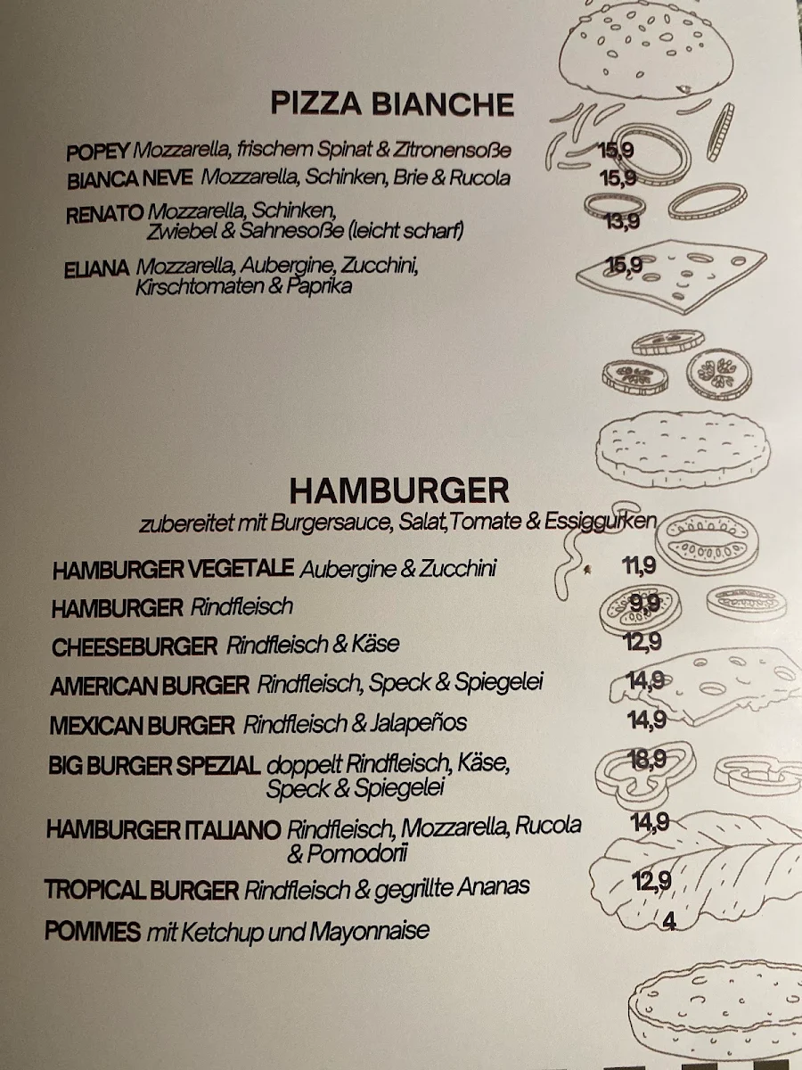 Speisekarte, Pizzaria & Hamburgeria Central il Vulcano