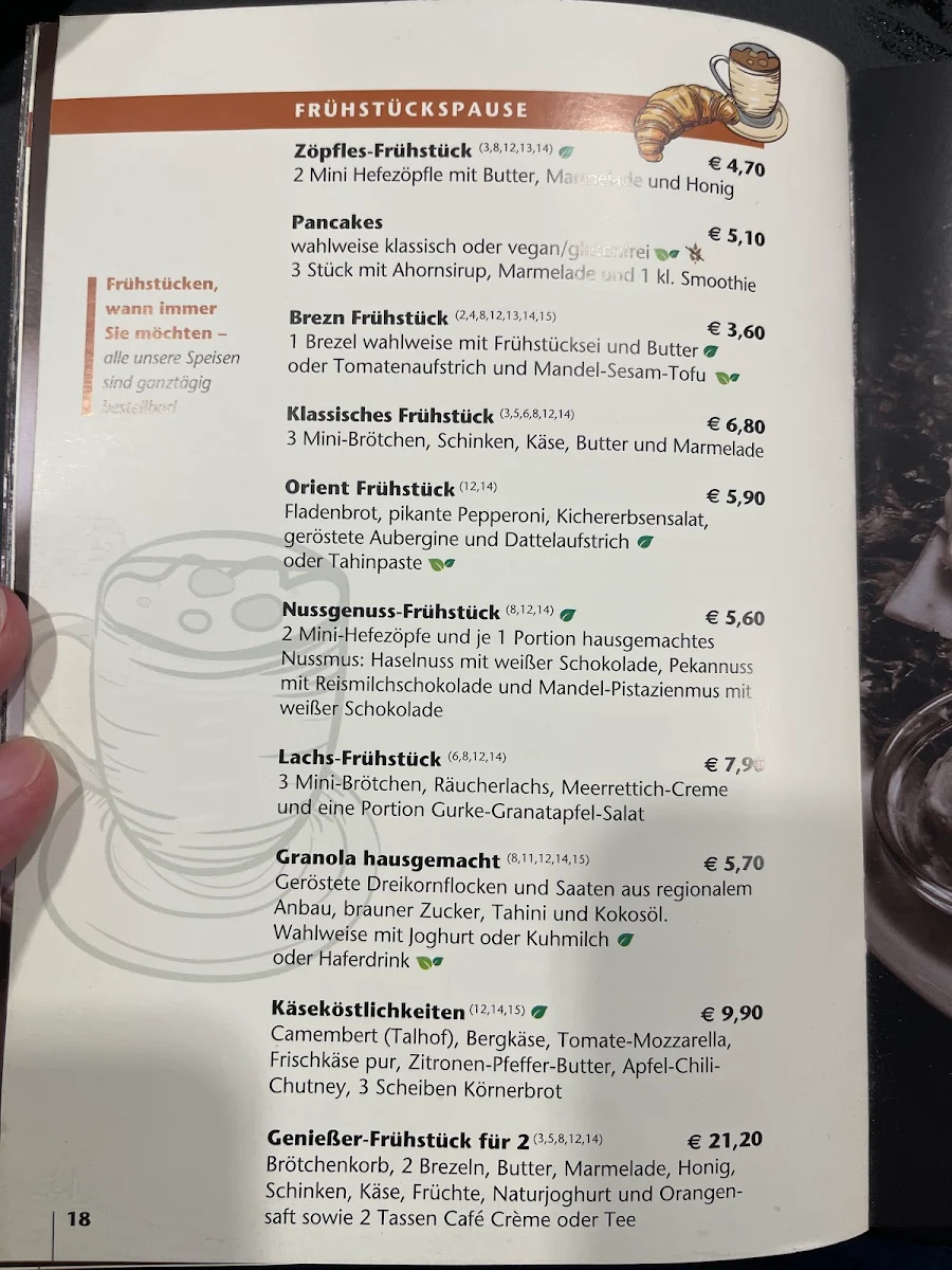 Speisekarte, SAMOCCA Heidenheim