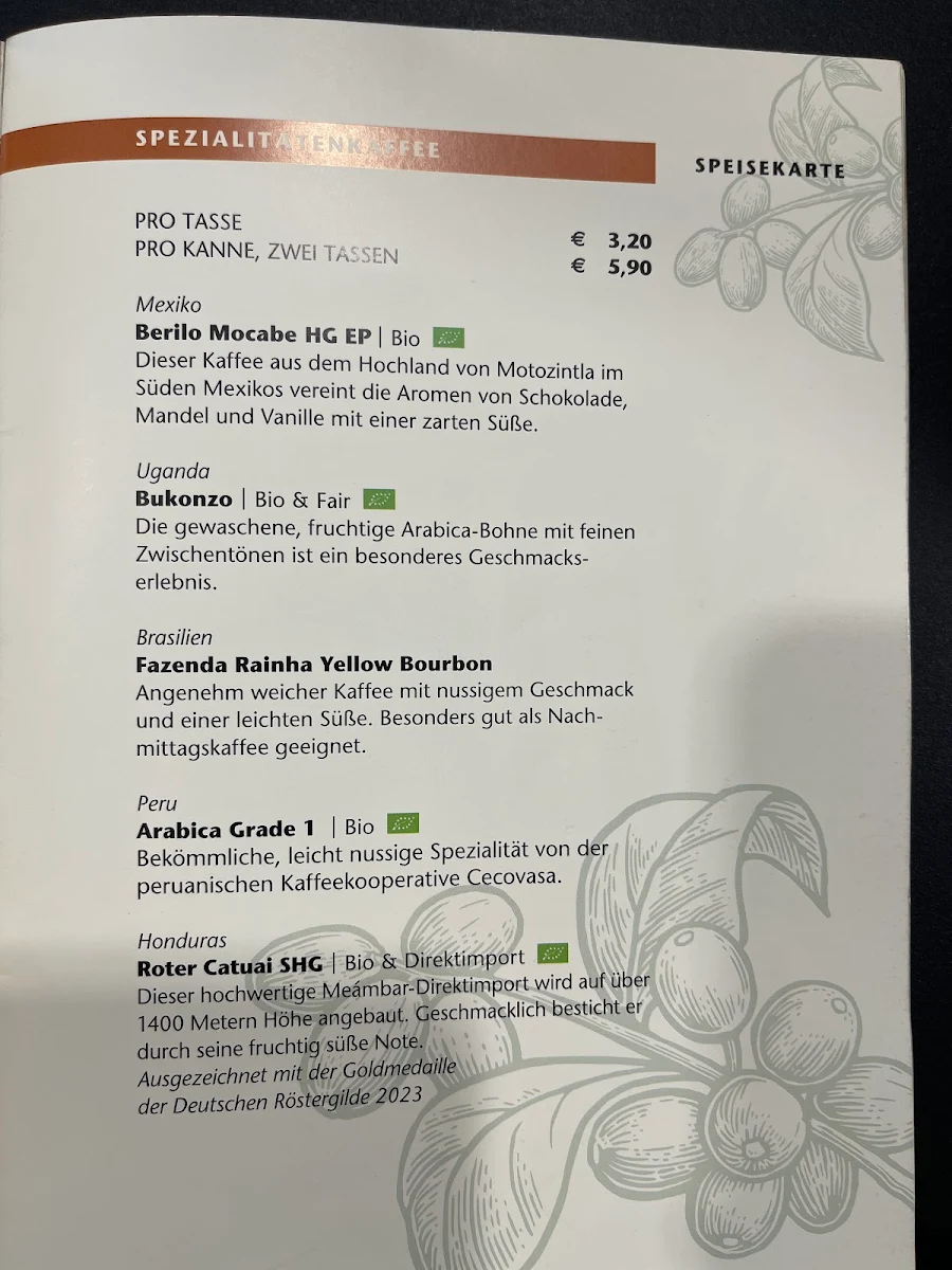 Speisekarte, SAMOCCA Heidenheim