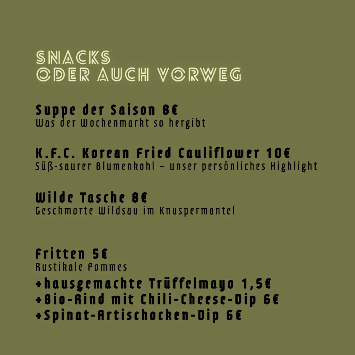 Speisekarte, Kommood - Die Kellerküche im historischen Ratskeller
