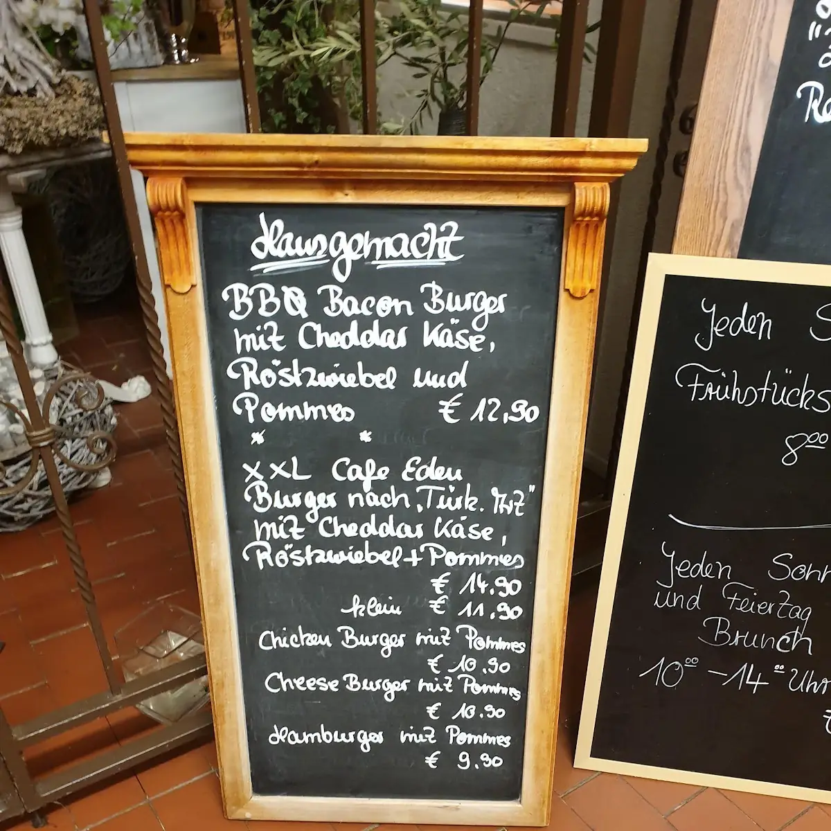 Speisekarte, Café Im Garten Eden