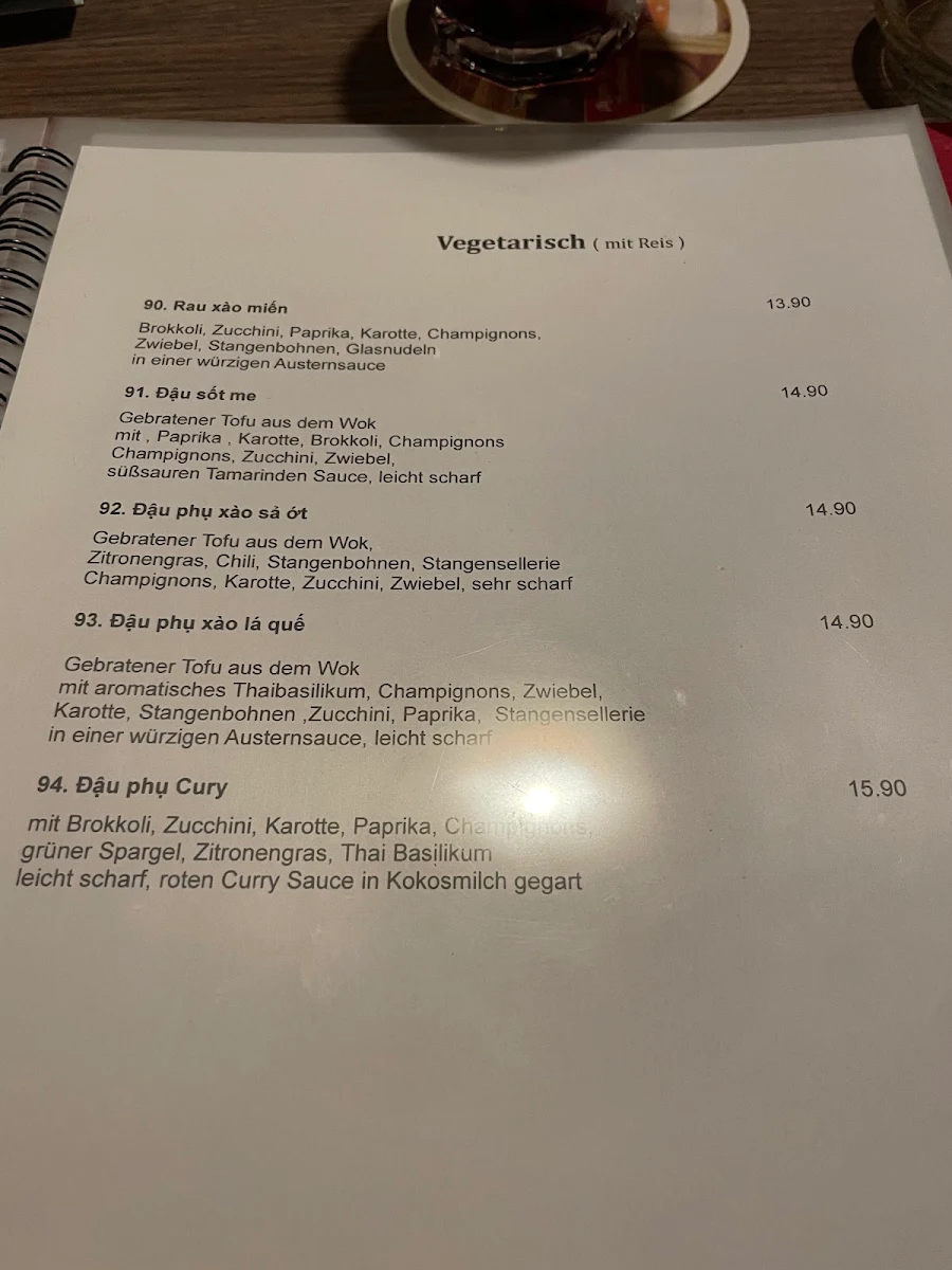 Speisekarte, Chi Eli Restaurant