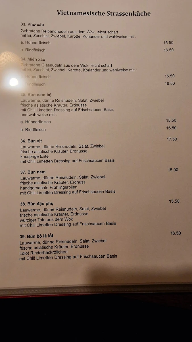 Speisekarte, Chi Eli Restaurant