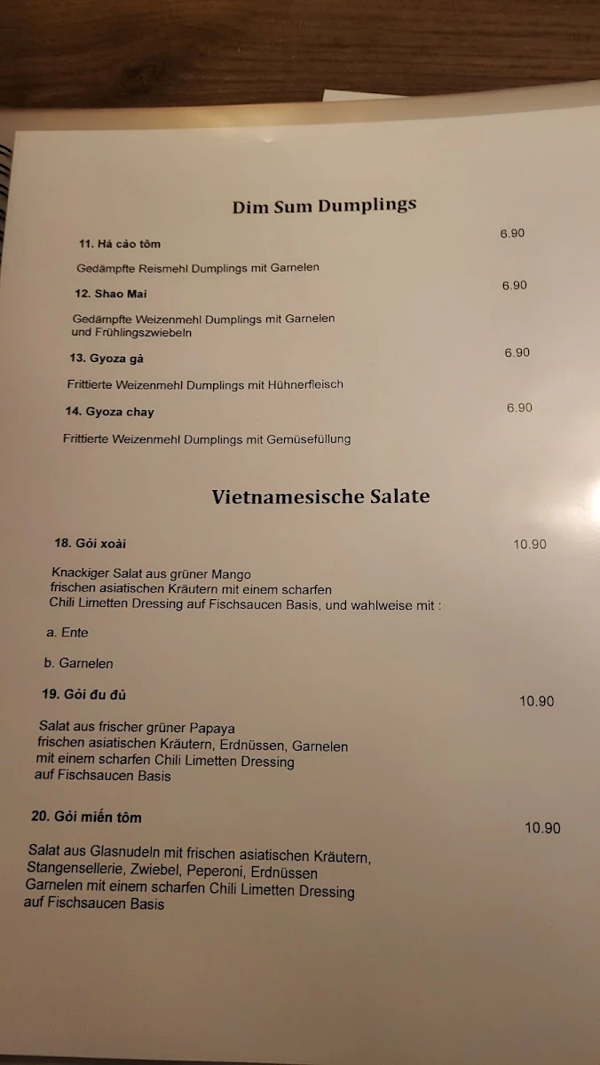 Speisekarte, Chi Eli Restaurant