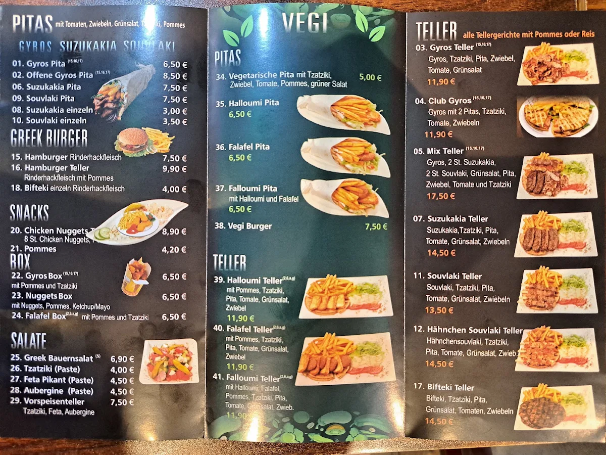 Speisekarte, Greek Food