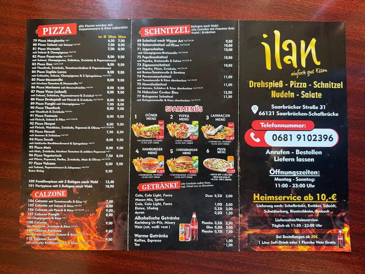 Speisekarte, ilan