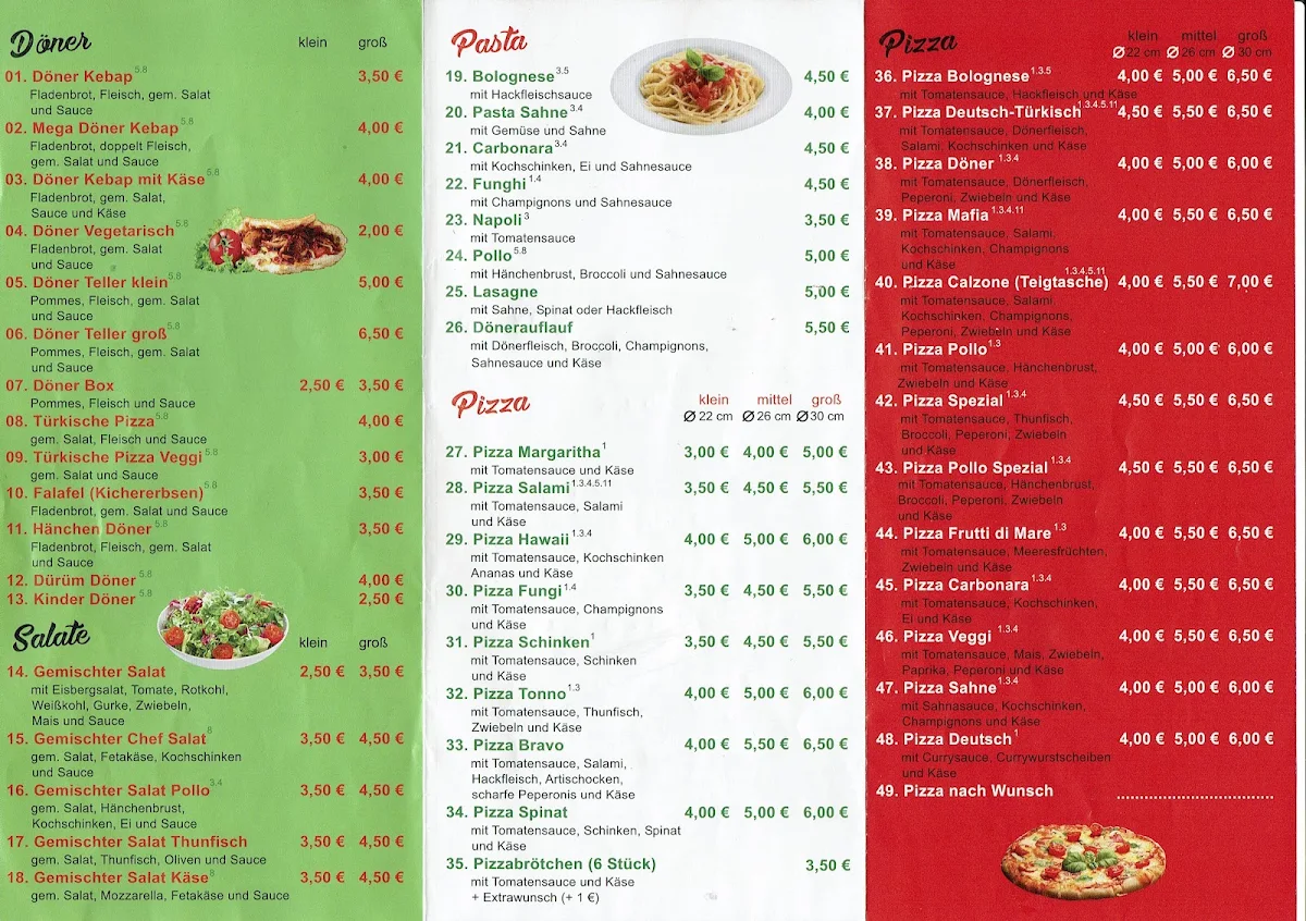 Speisekarte, Bravo Grill Lehnin