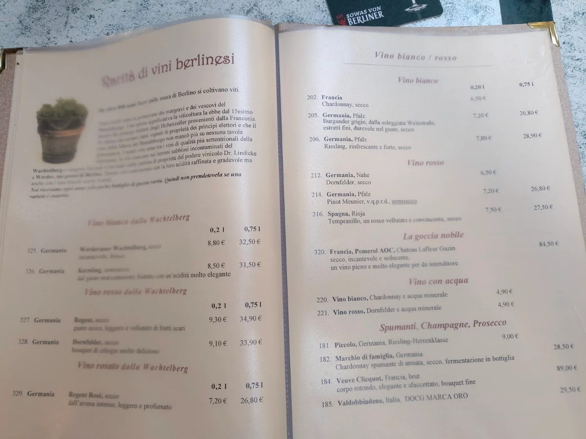 Speisekarte, Zur Gerichtslaube