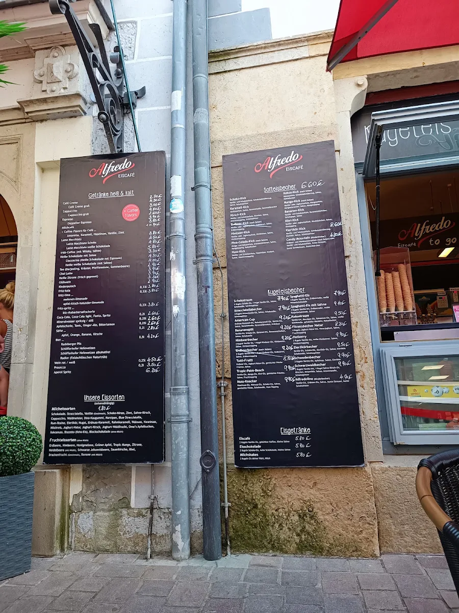 Speisekarte, Alfredo Eiscafé