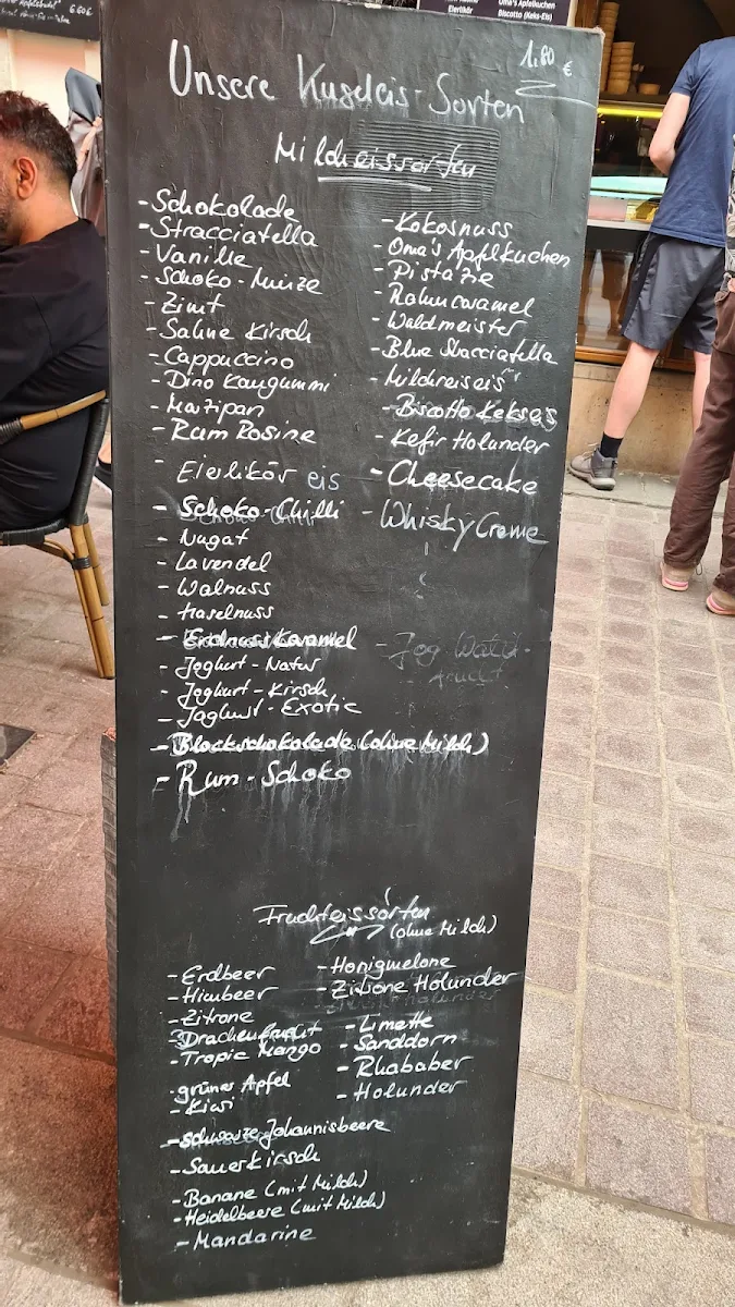 Speisekarte, Alfredo Eiscafé