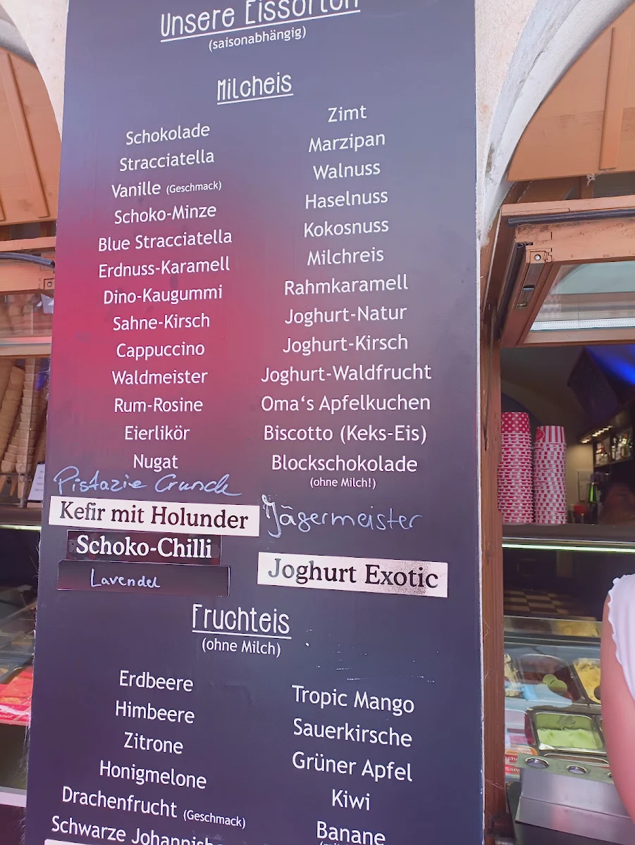 Speisekarte, Alfredo Eiscafé
