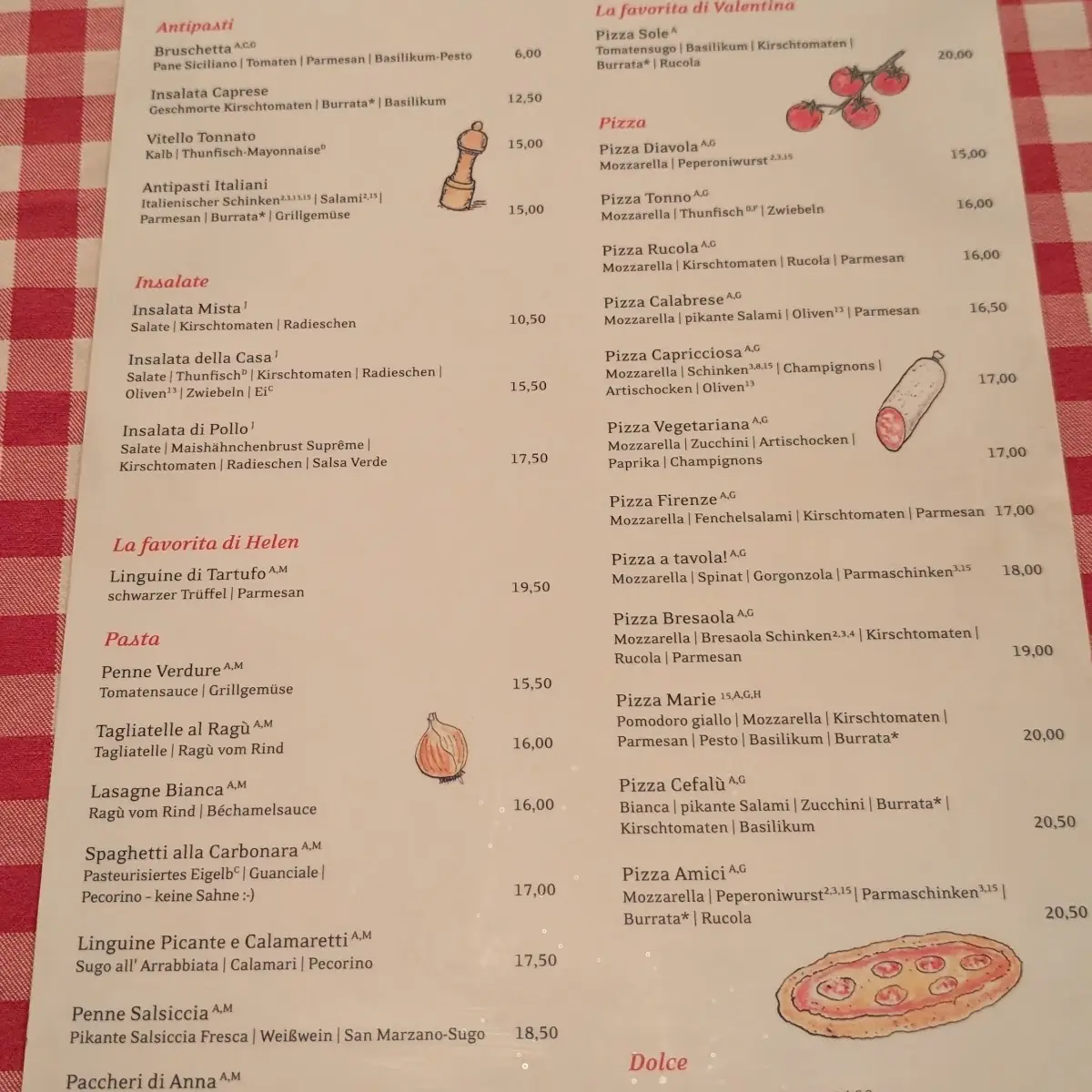 Speisekarte, a tavola!