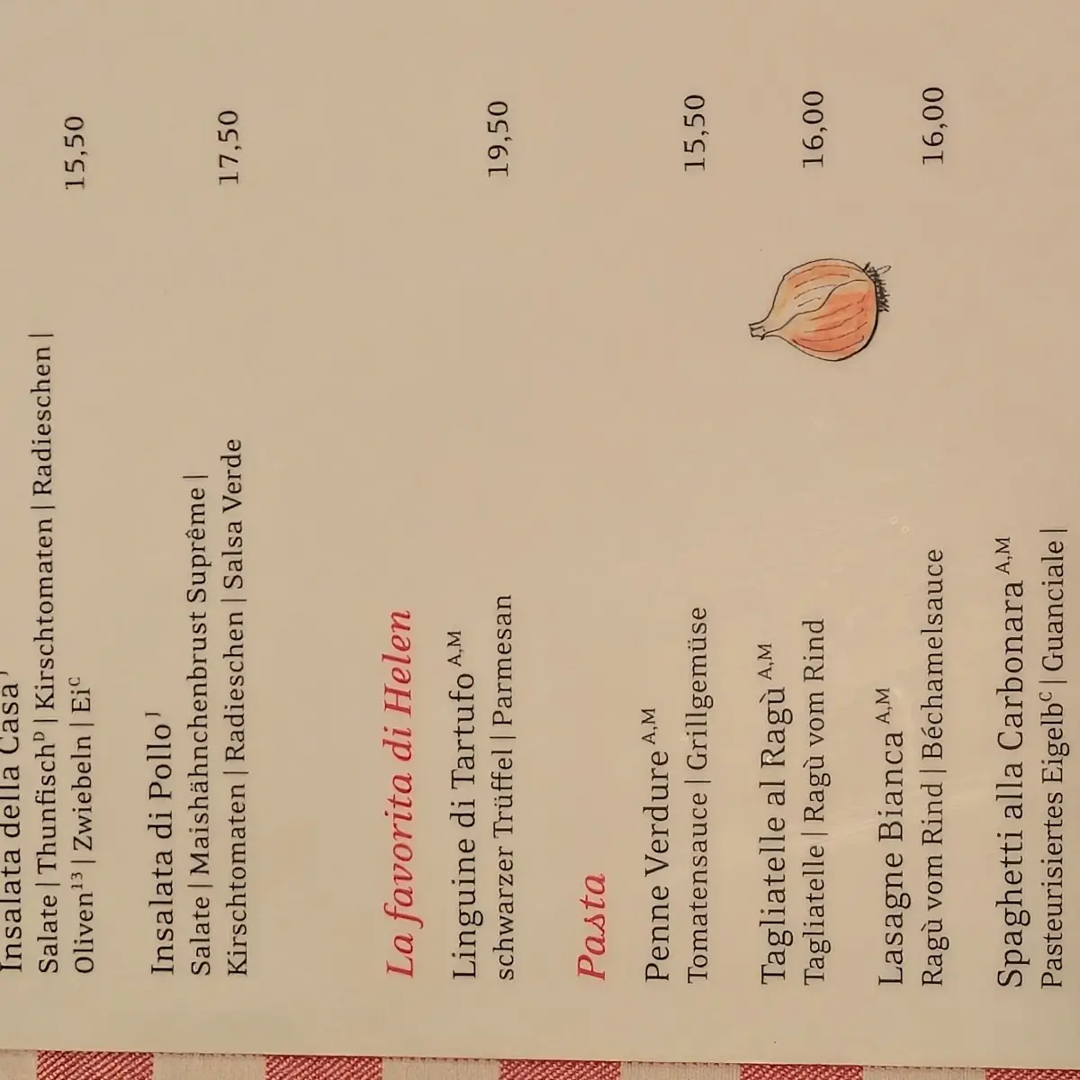 Speisekarte, a tavola!