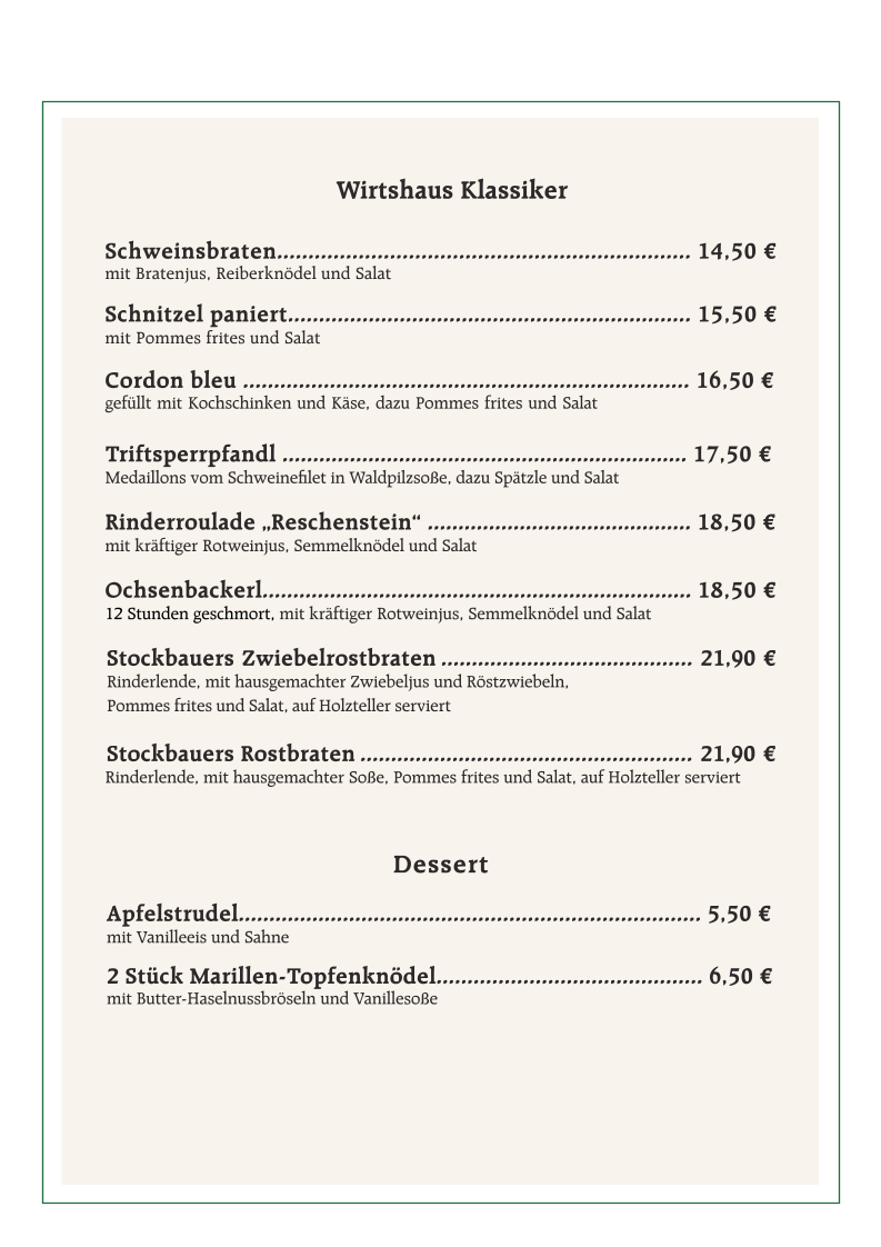 Speisekarte photo 1