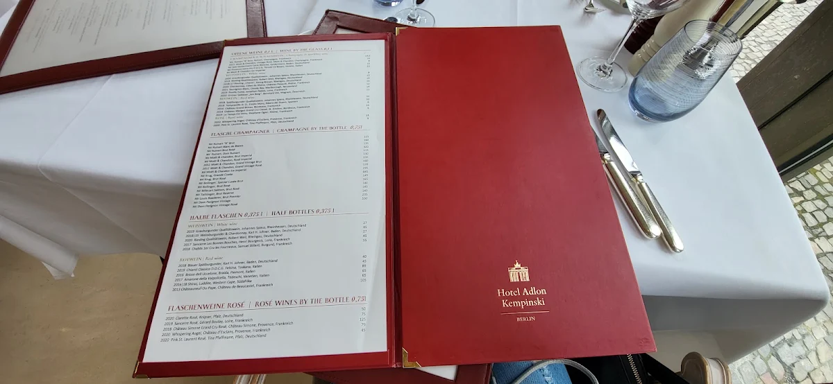 Speisekarte, Brasserie Quarré