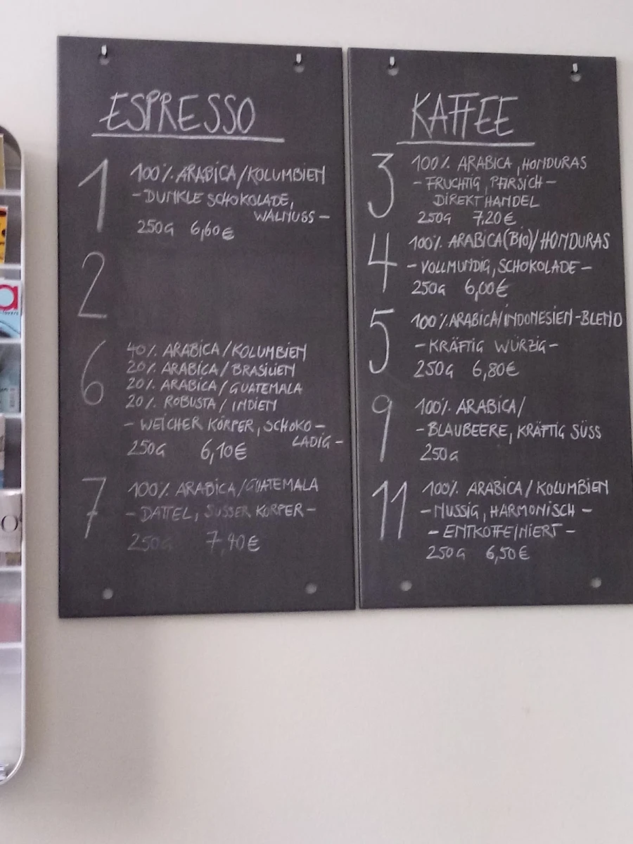 Speisekarte, Kaffee Monopol