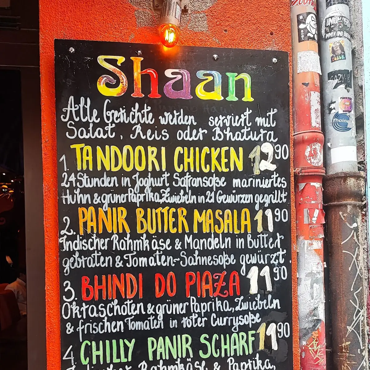 Speisekarte, Restaurant Shaan