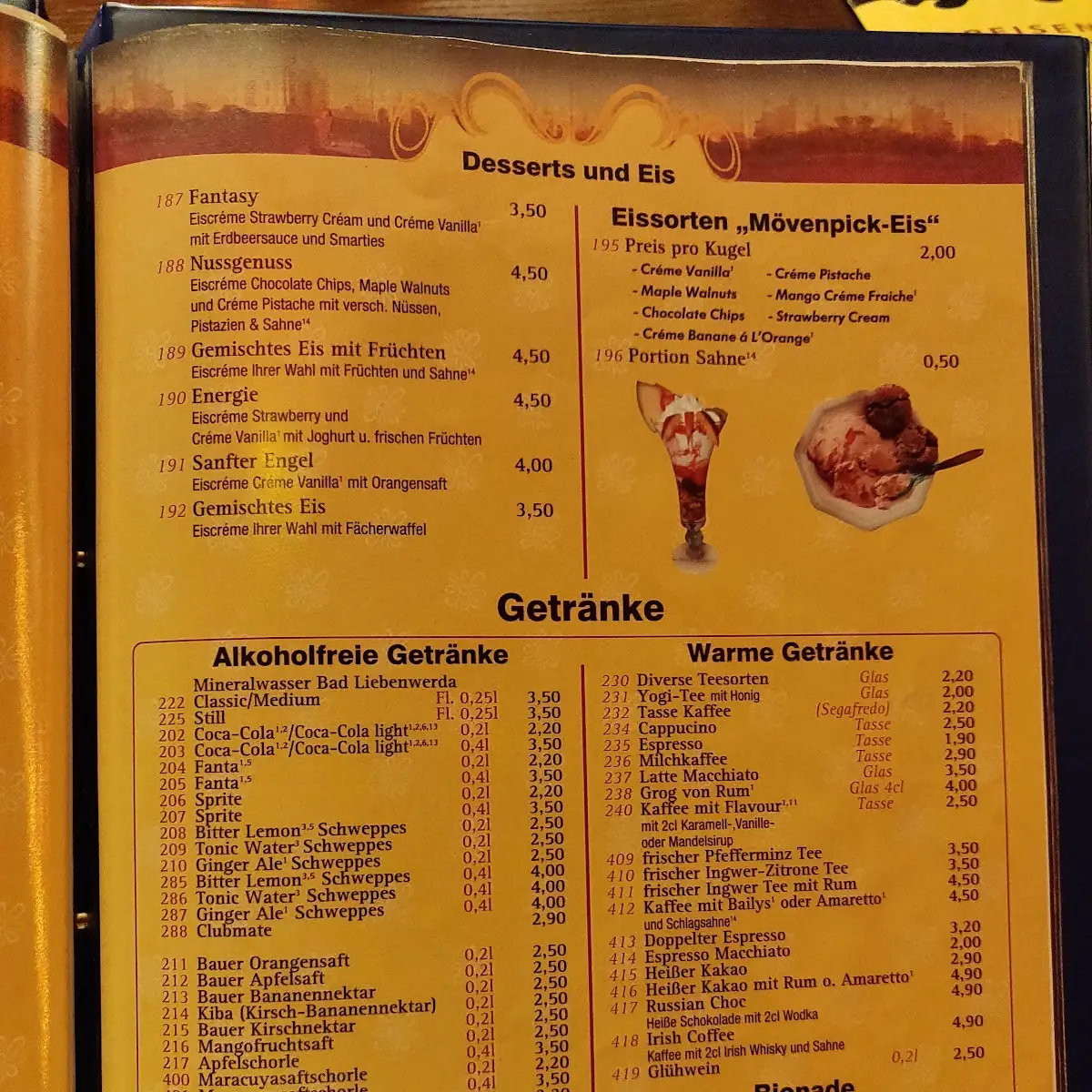 Speisekarte, Restaurant Shaan
