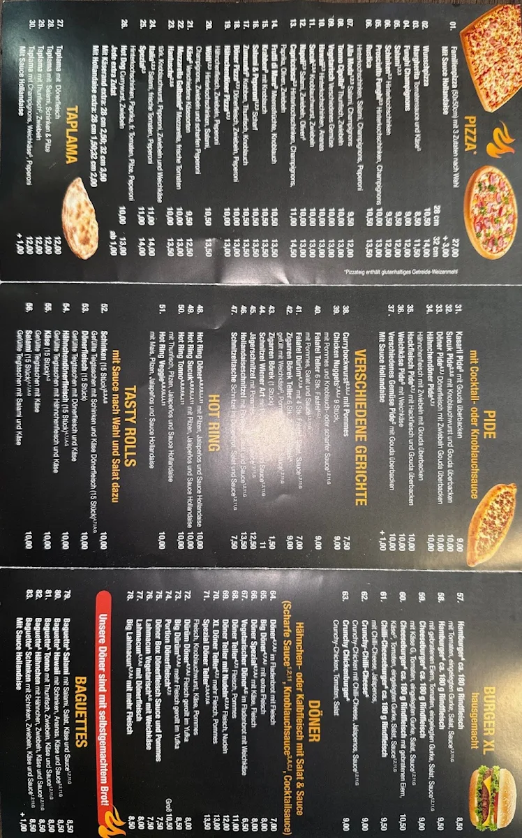 Speisekarte, Rustica Grill Pizza Haus