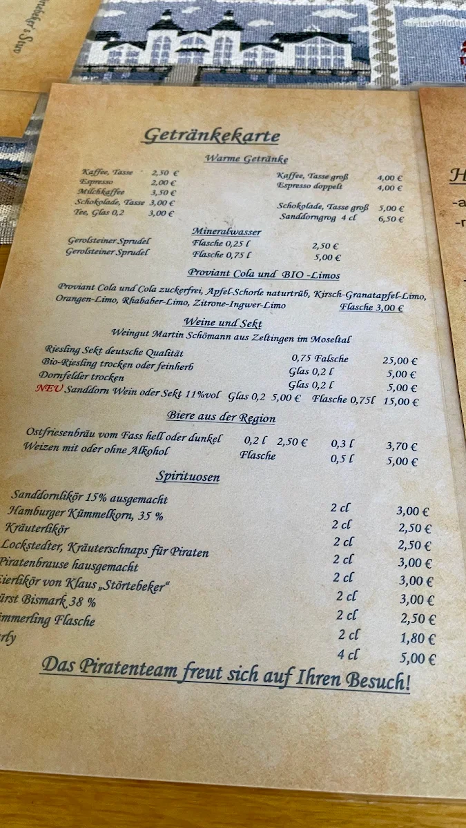 Speisekarte, Störtebeker's Stuv