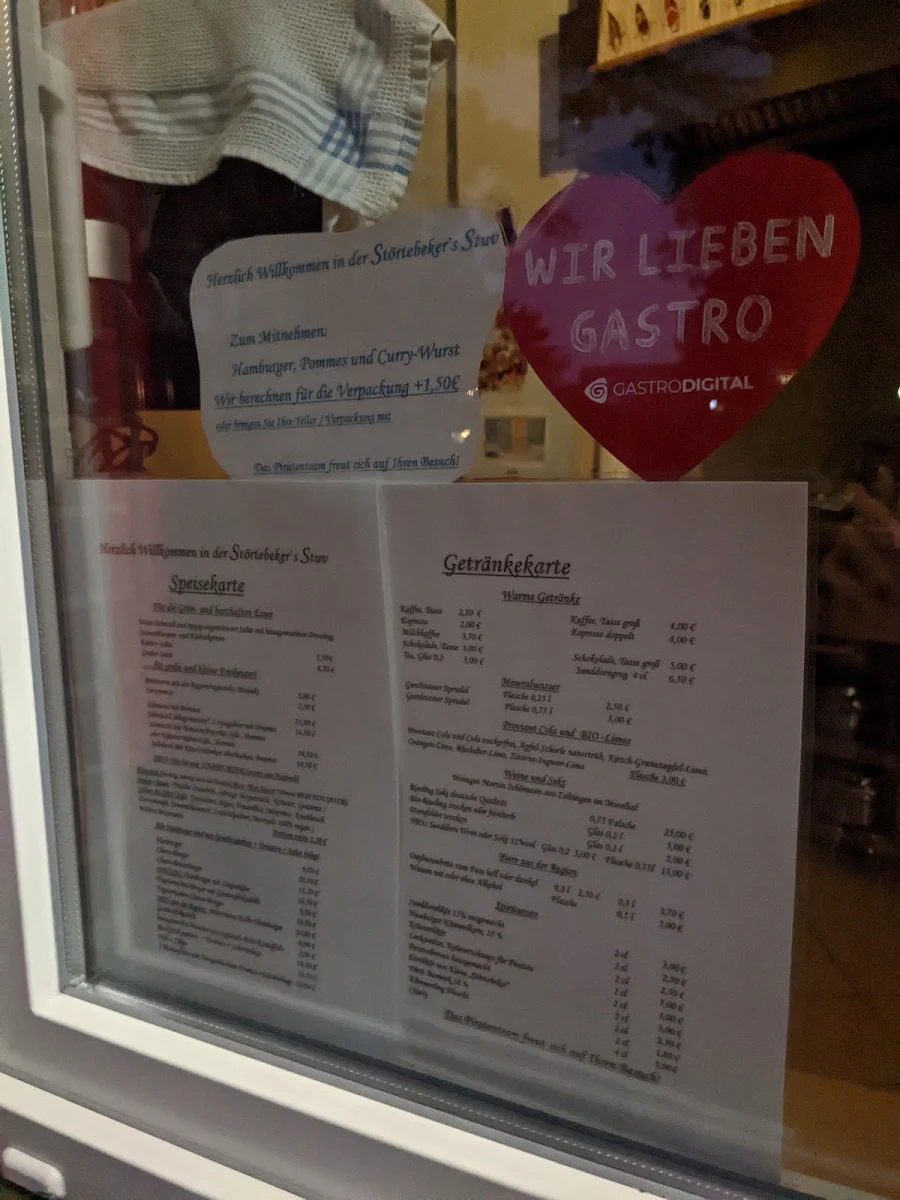 Speisekarte, Störtebeker's Stuv