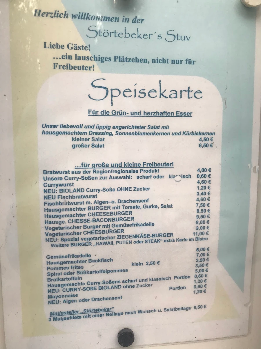 Speisekarte, Störtebeker's Stuv