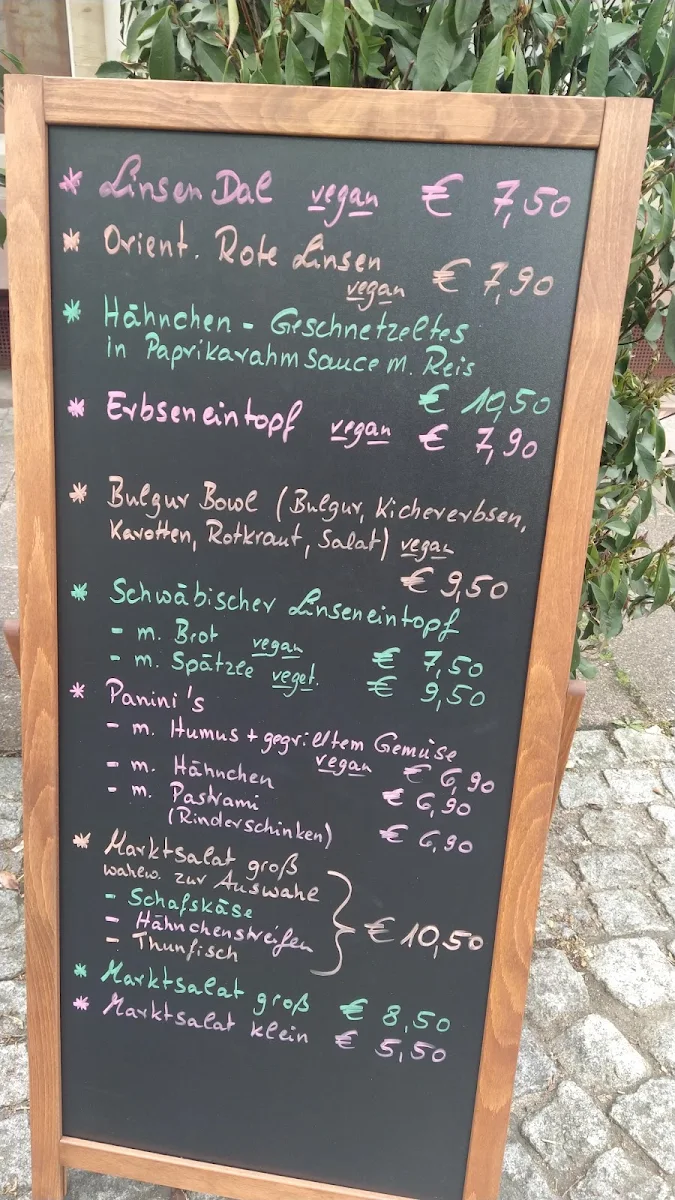 Speisekarte, Marktküche Karlsruhe