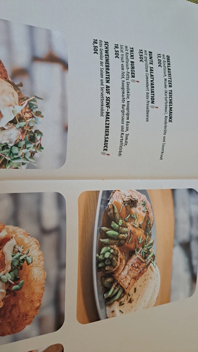 Speisekarte, Trixi Restaurant "Gute Stube"