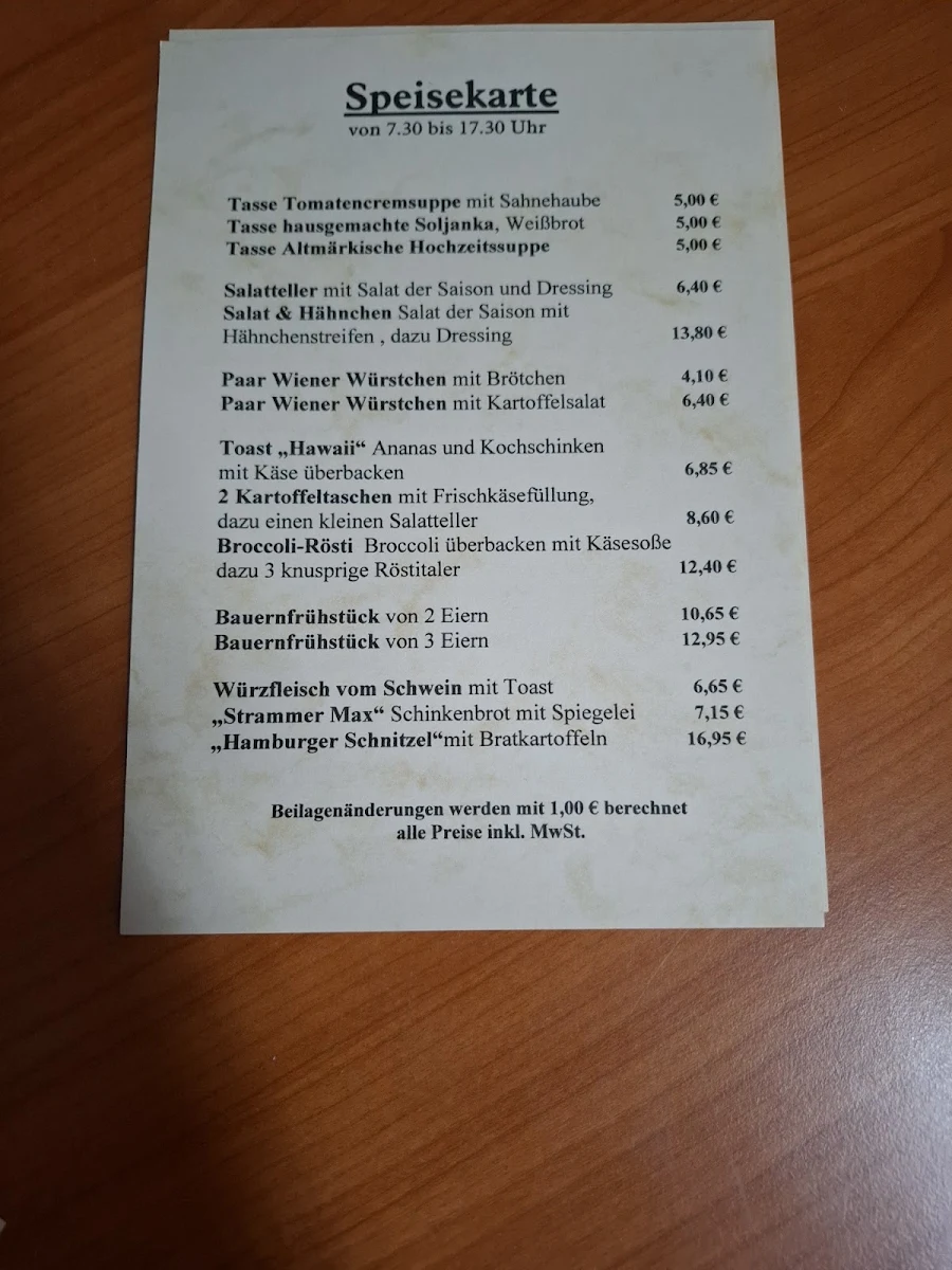 Speisekarte, Café und Konditorei Müller Inh.A.Wetzel-Müller