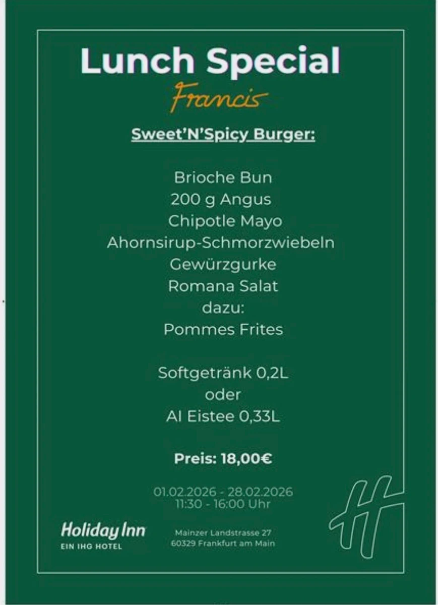 Speisekarte, Restaurant Francis