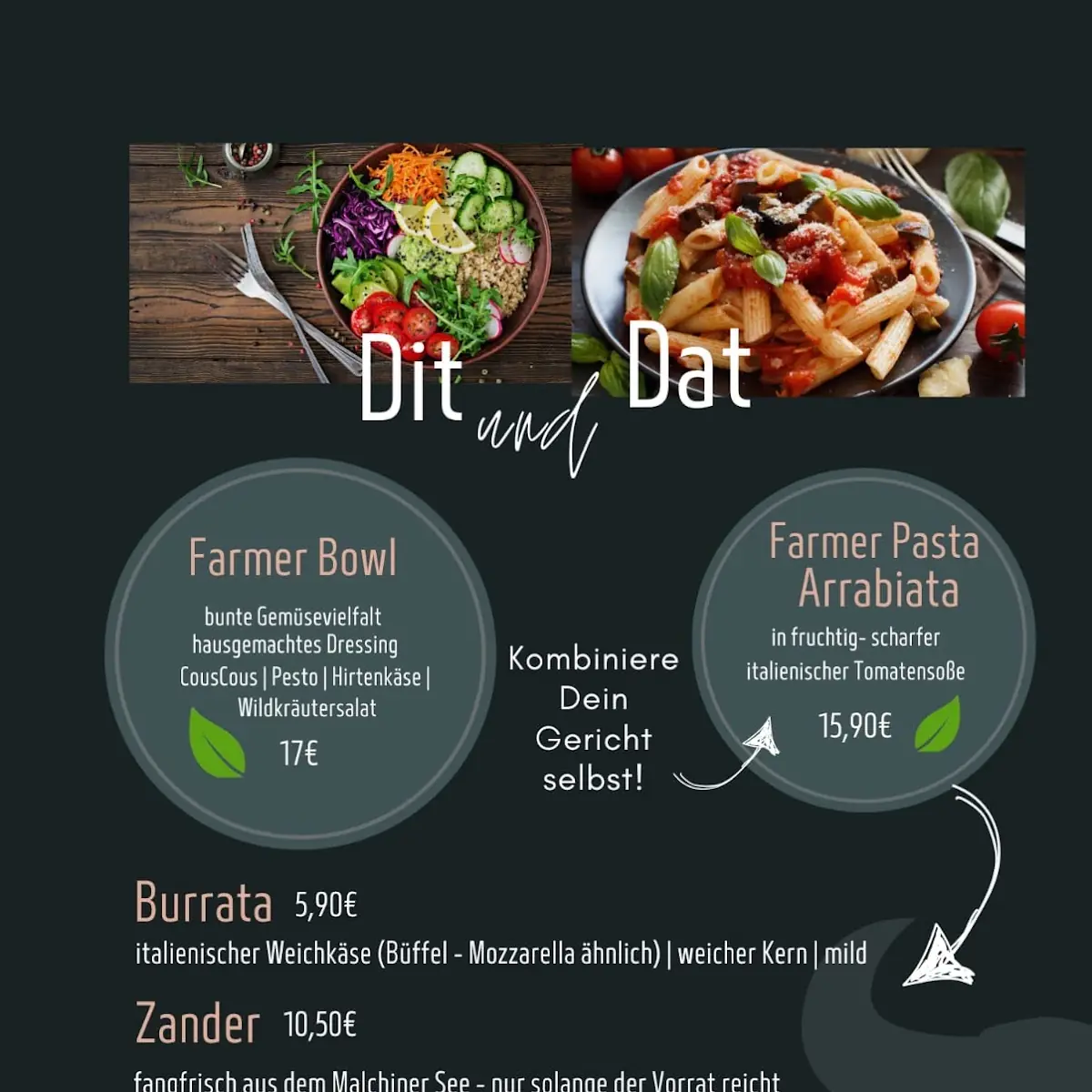 Speisekarte, FARMER STEAKHOUSE