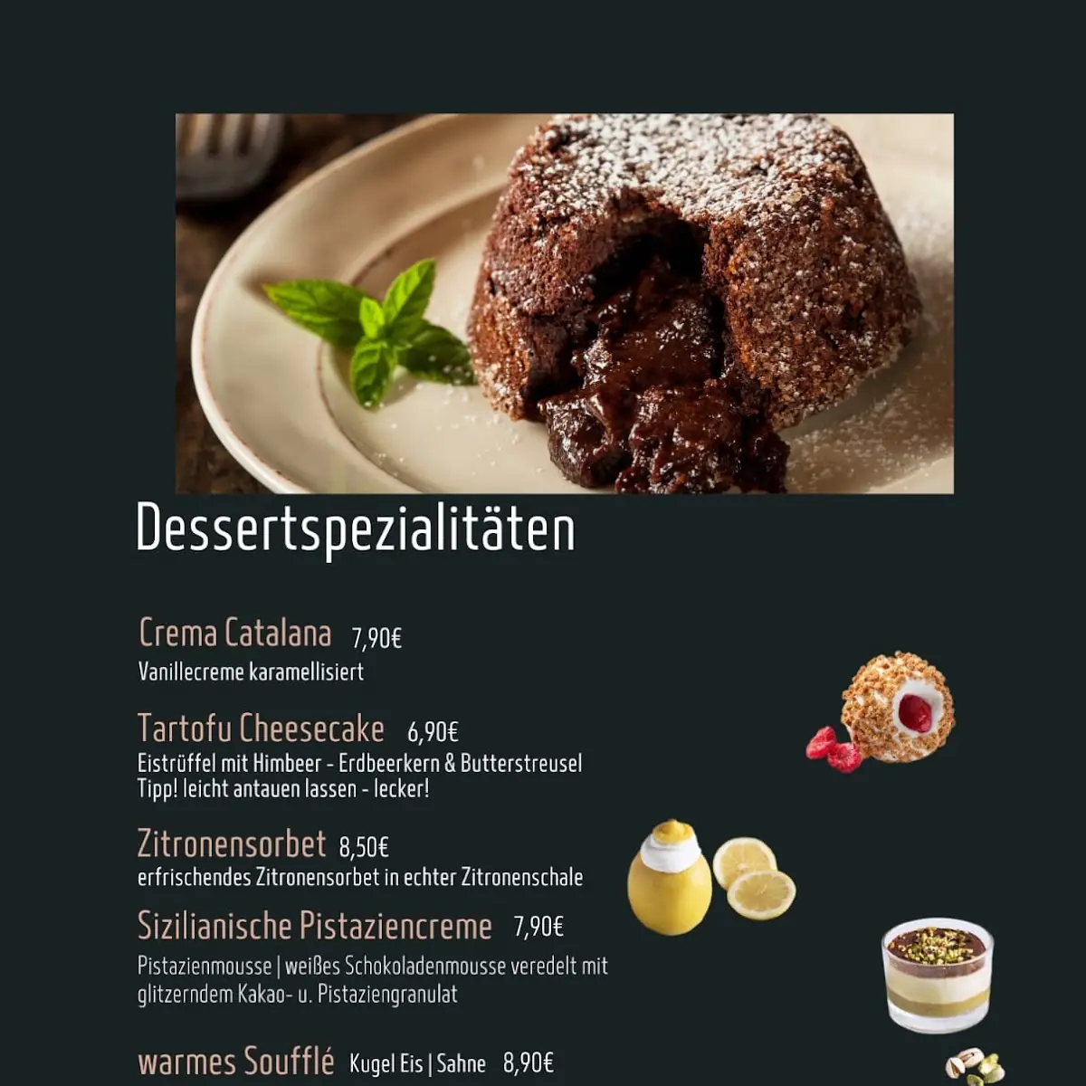 Speisekarte, FARMER STEAKHOUSE