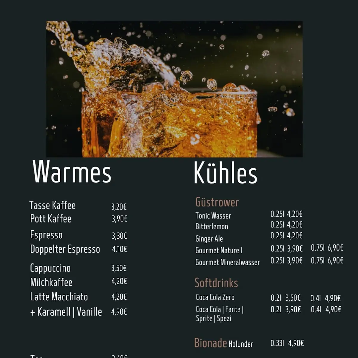 Speisekarte, FARMER STEAKHOUSE