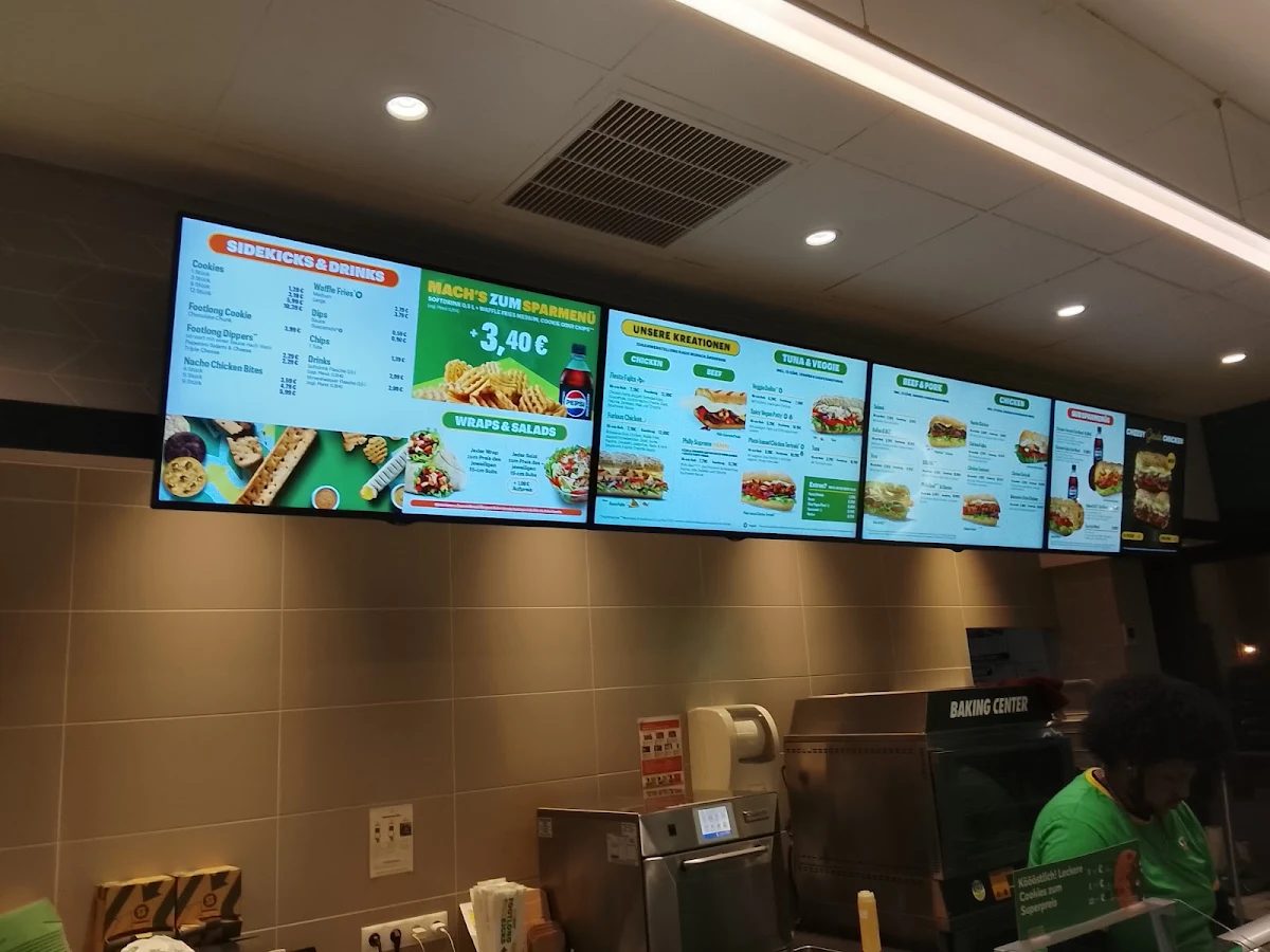 Speisekarte, Subway Mannheim
