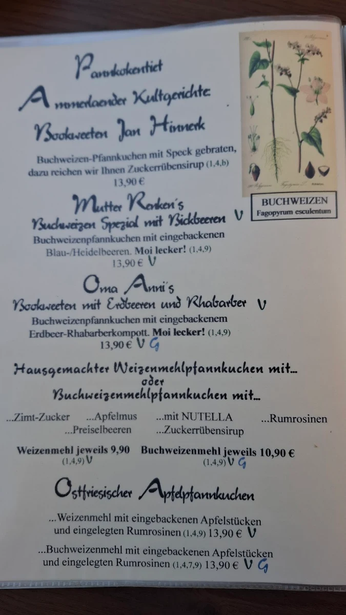 Speisekarte, Renken's Bauerndiele